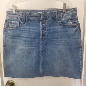 Old Navy Denim Button Front Mini Skirt Women's Size 14